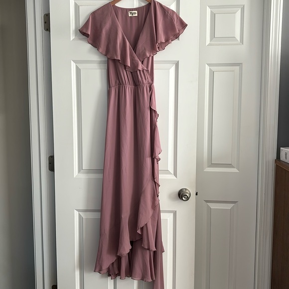 Show Me Your Mumu Jess Ruffle Midi Dress Chiffon Size Small - Picture 2 of 13